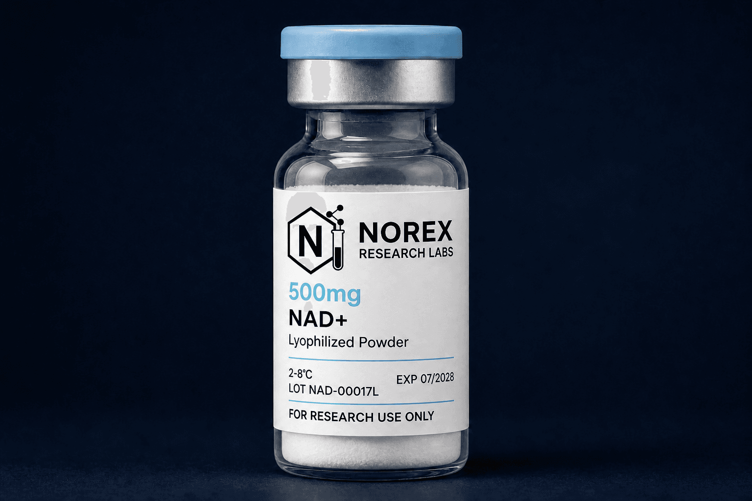 NAD+ 500mg lyophilized research vial